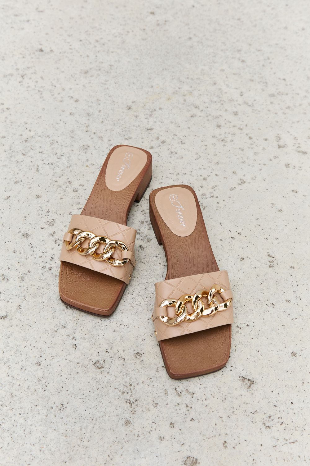 Better Than Before Nude Chain Clogs - Cheeky Chic Boutique