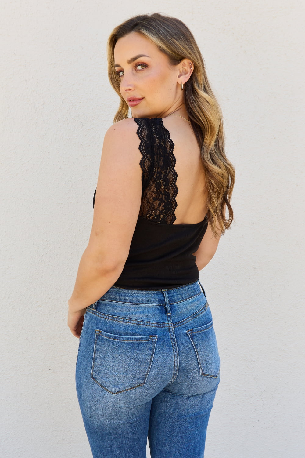 HEYSON Pick Up The Lace Full Size V-Neck Lace Bodysuit - Cheeky Chic Boutique