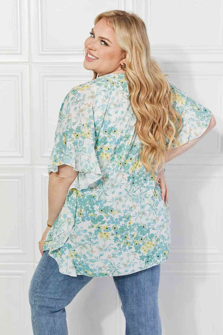 Justin Taylor Fields of Poppy Floral Kimono in Green - Cheeky Chic Boutique