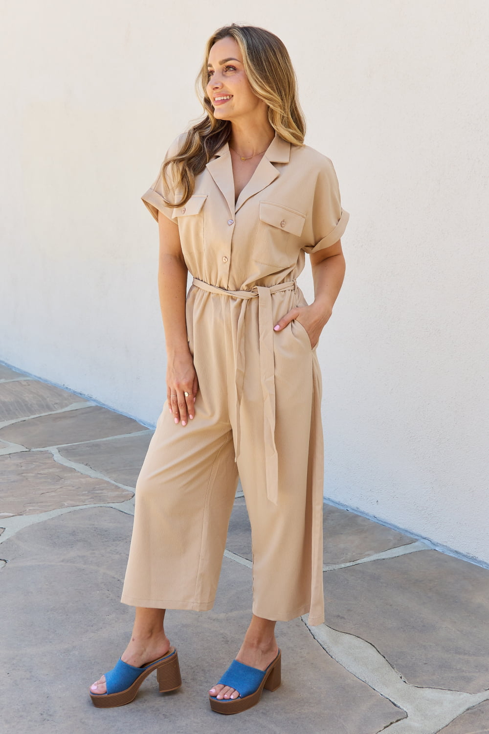 Petal Dew All In One Full Size Solid Jumpsuit - Cheeky Chic Boutique