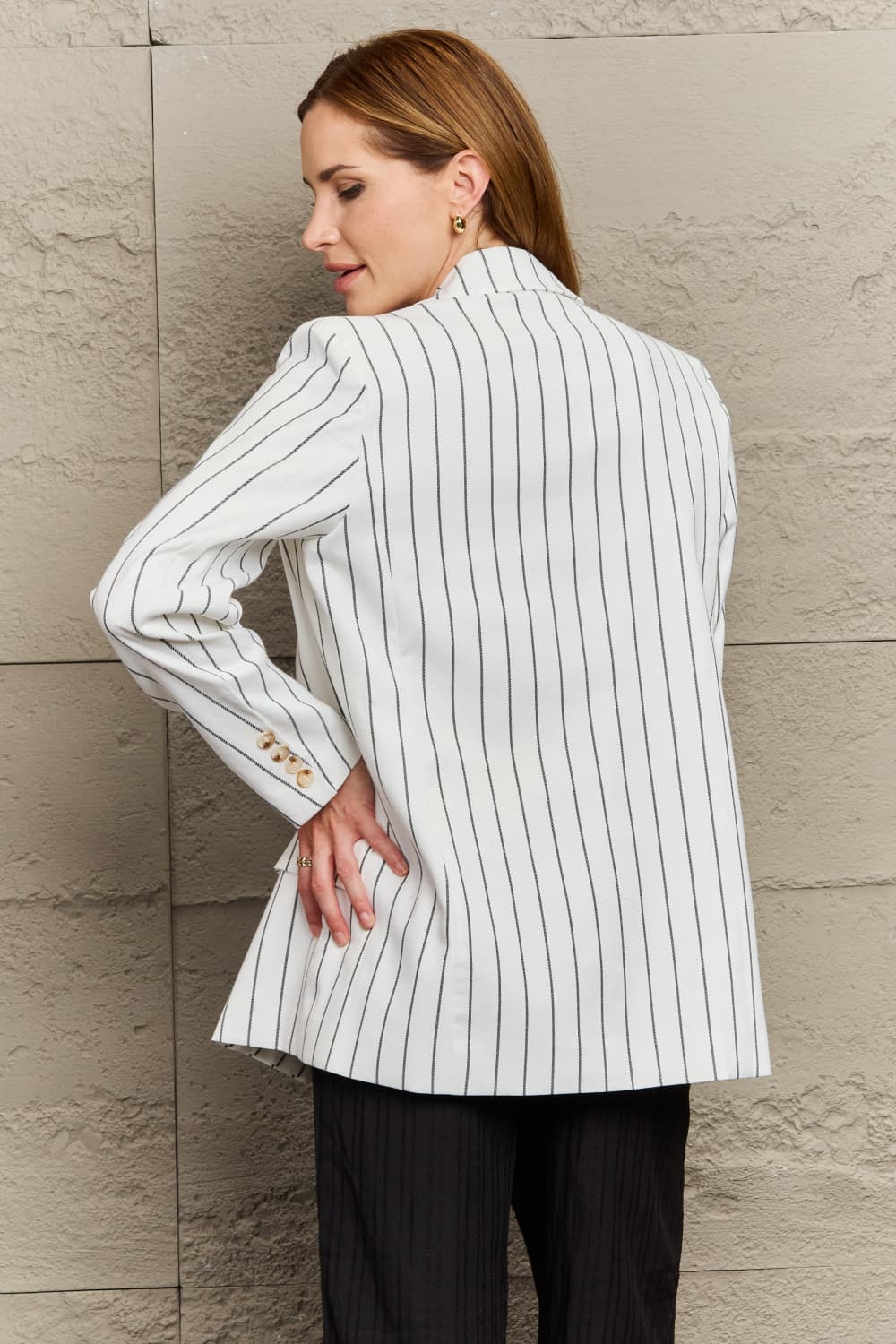Motivate Me Striped Blazer - Cheeky Chic Boutique