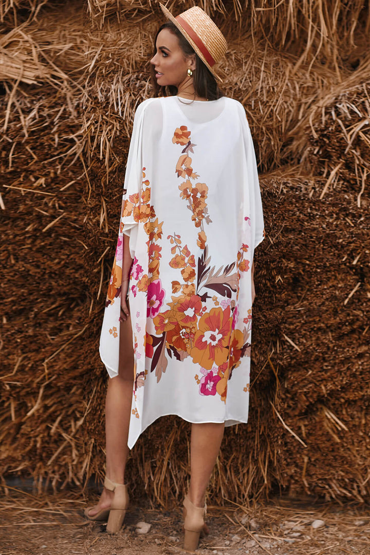 PRE-ORDER Floral Print High-Low Cardigan - Cheeky Chic Boutique