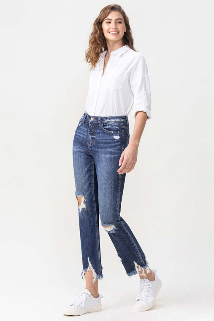 Lovervet Jackie Full Size High Rise Crop Straight Leg Jeans - Cheeky Chic Boutique