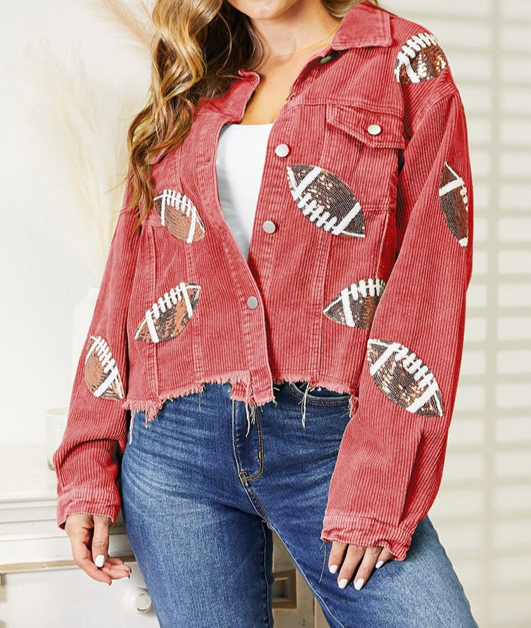 Gameday Football Patch Shacket - Cheeky Chic Boutique