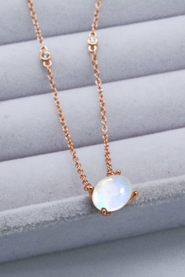 Geometric Moonstone Pendant Necklace - Cheeky Chic Boutique