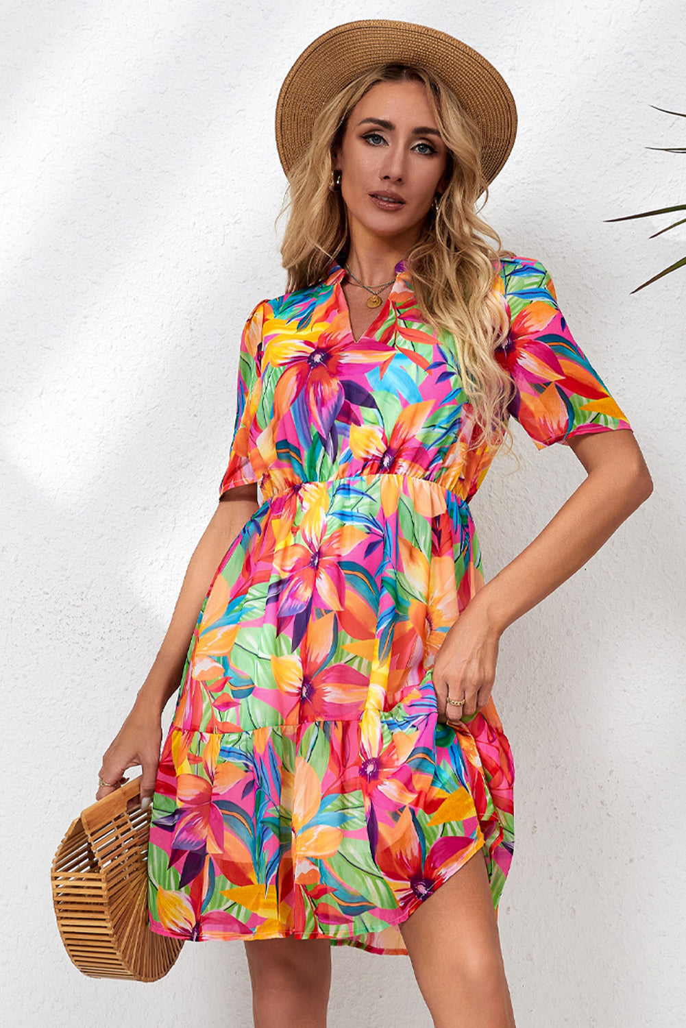Tropical Jungle Floral Mini Dress - Cheeky Chic Boutique