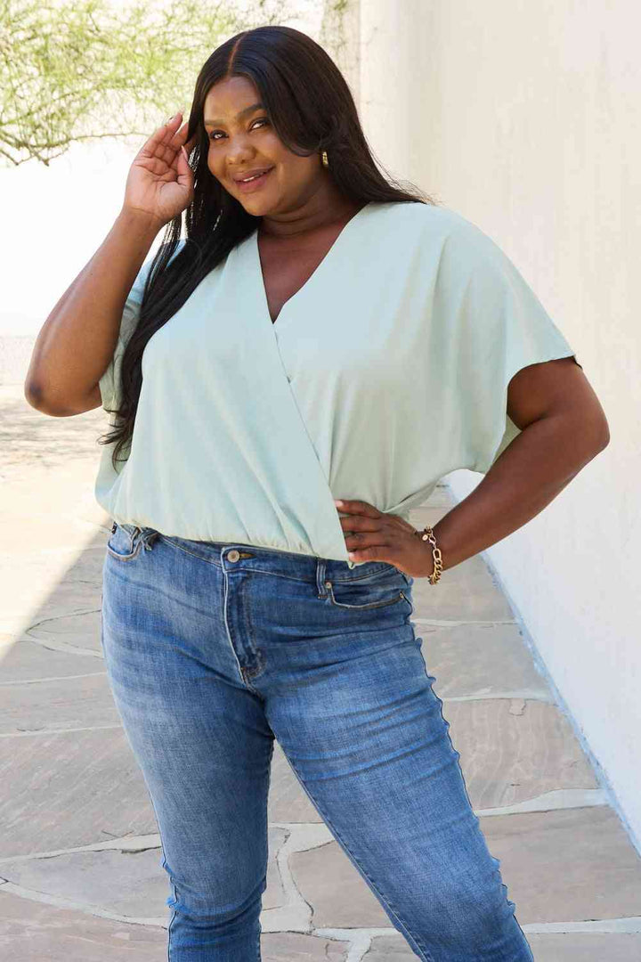 HEYSON On The Daily Full Size Surplice Bodysuit - Cheeky Chic Boutique