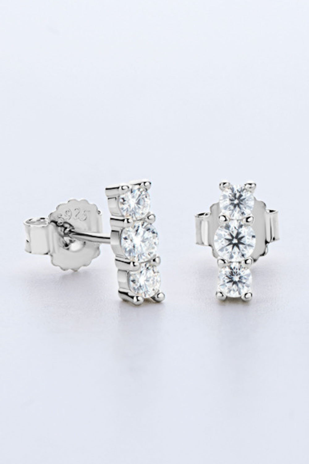 Heartbeat Rhythm 925 Sterling Silver Moissanite Stud Earrings - Cheeky Chic Boutique