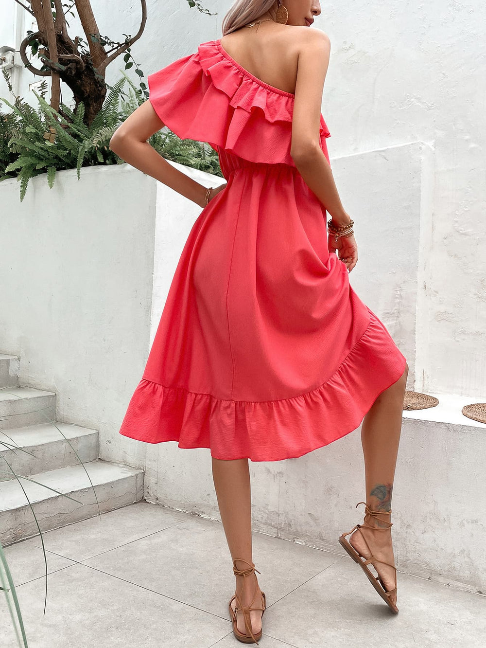 Meet Me in Paradise One-Shoulder Dress - Cheeky Chic Boutique