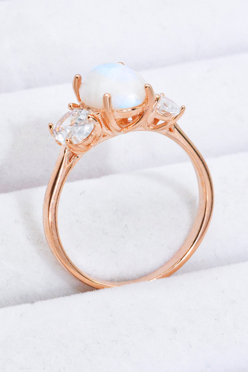 Natural Moonstone and Zircon Ring - Cheeky Chic Boutique