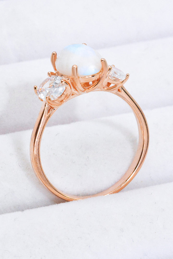 Natural Moonstone and Zircon Ring - Cheeky Chic Boutique