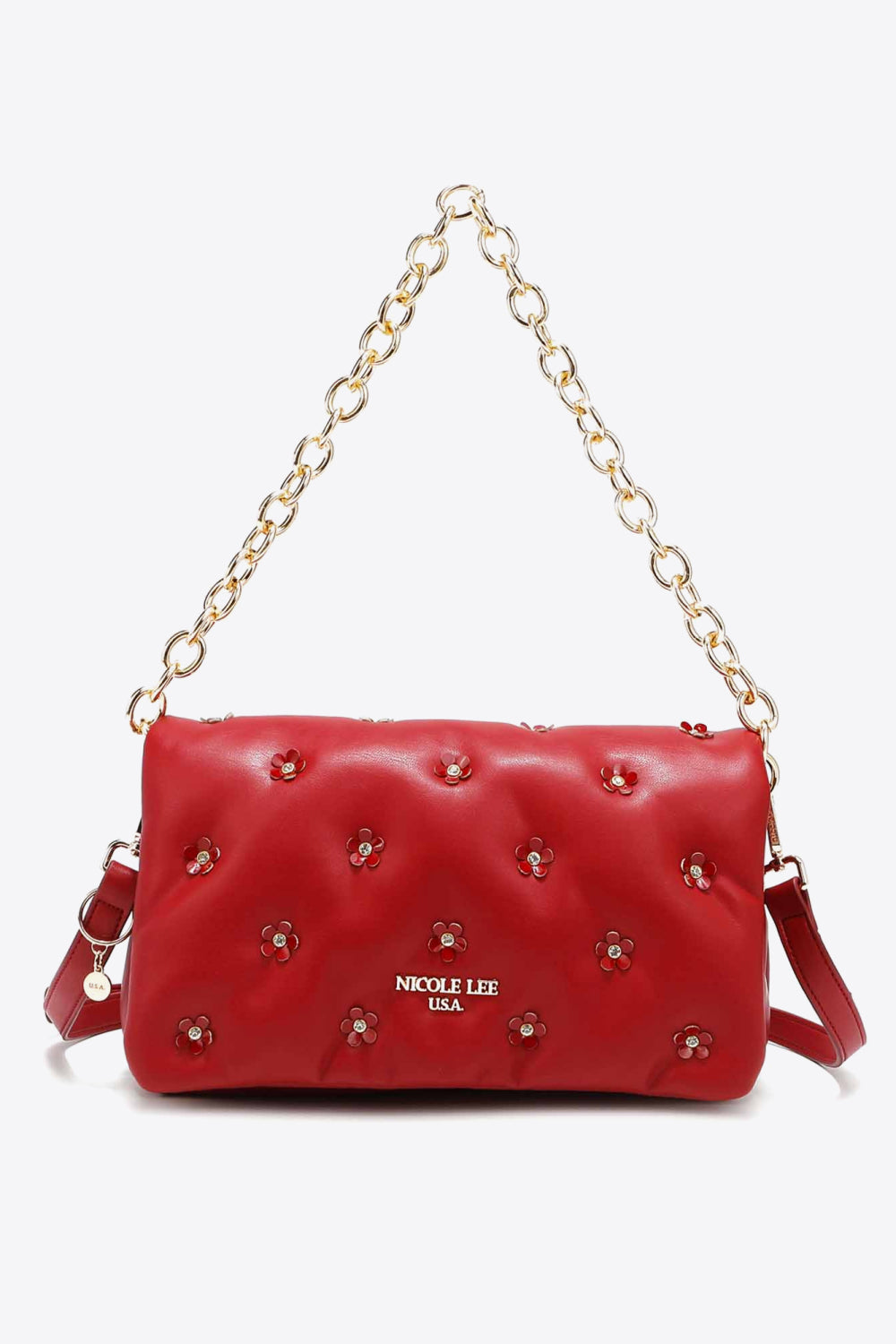 Nicole Lee USA Diamond Flower Messenger Crossbody Bag - Cheeky Chic Boutique