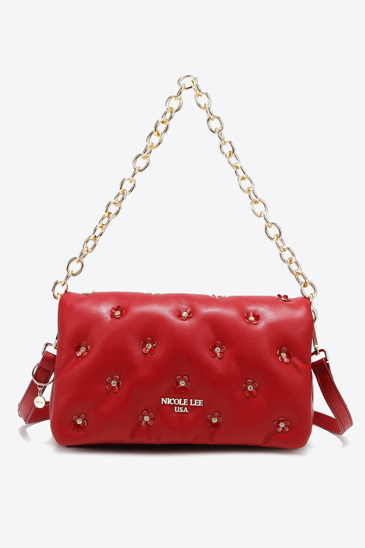 Nicole Lee USA Diamond Flower Messenger Crossbody Bag - Cheeky Chic Boutique