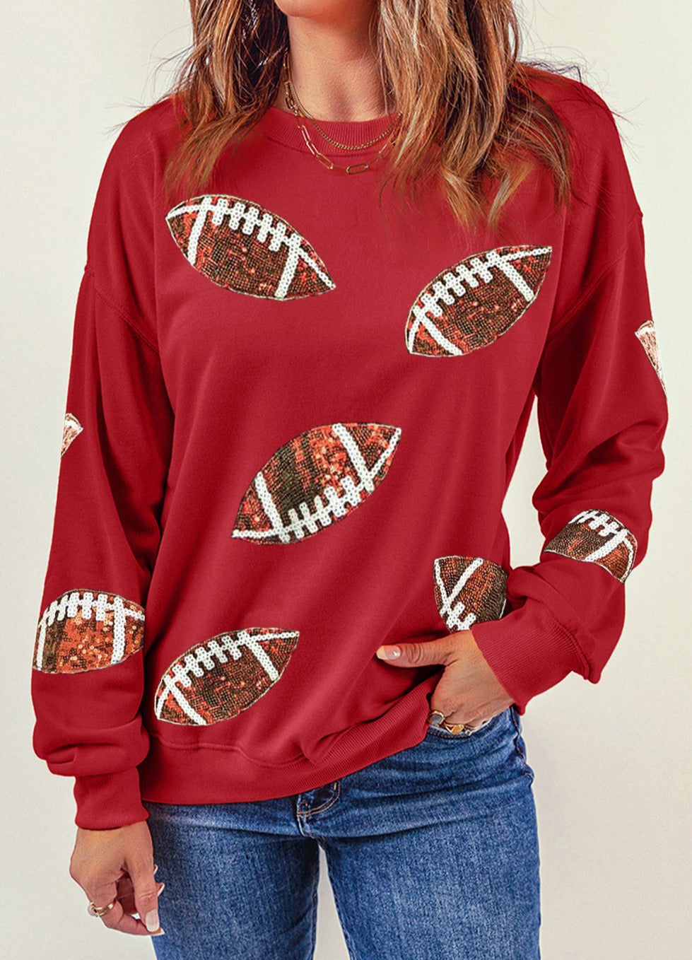 Football is Life Sequin Sweatshirt - Cheeky Chic Boutique