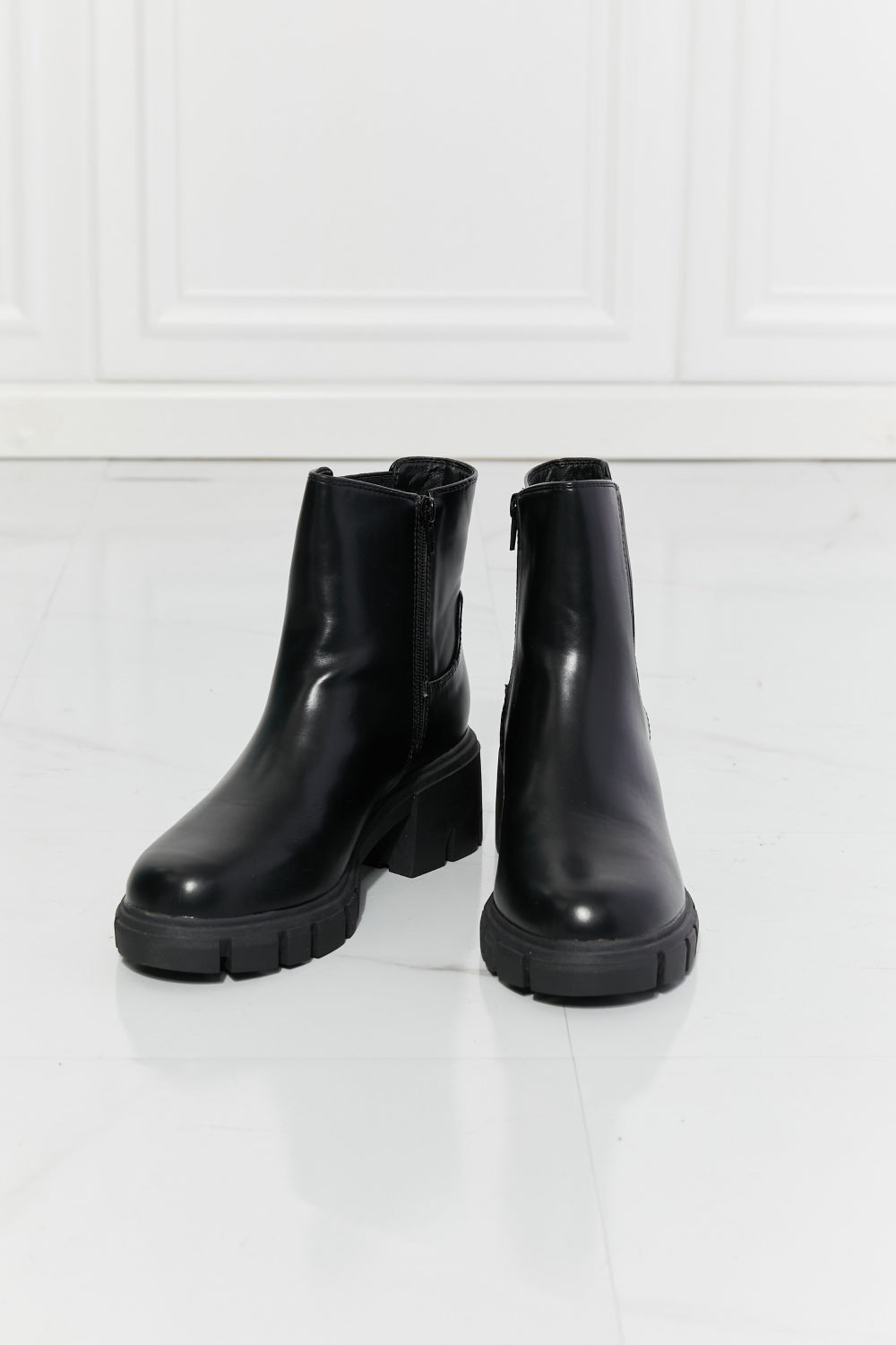 MMShoes What It Takes Lug Sole Chelsea Boots in Black - Cheeky Chic Boutique
