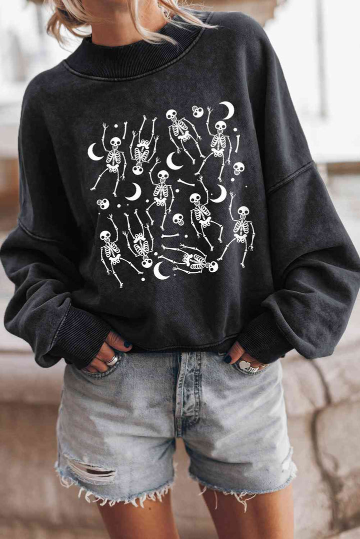 Dancing Skeletons Graphic Sweatshirt - Cheeky Chic Boutique