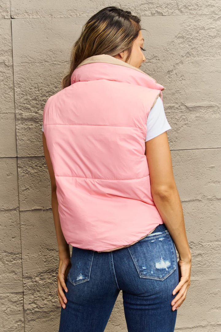 Macaroon Reversible Puffer Vest - Cheeky Chic Boutique