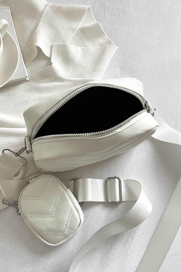 PU Leather Shoulder Bag with Small Purse - Cheeky Chic Boutique