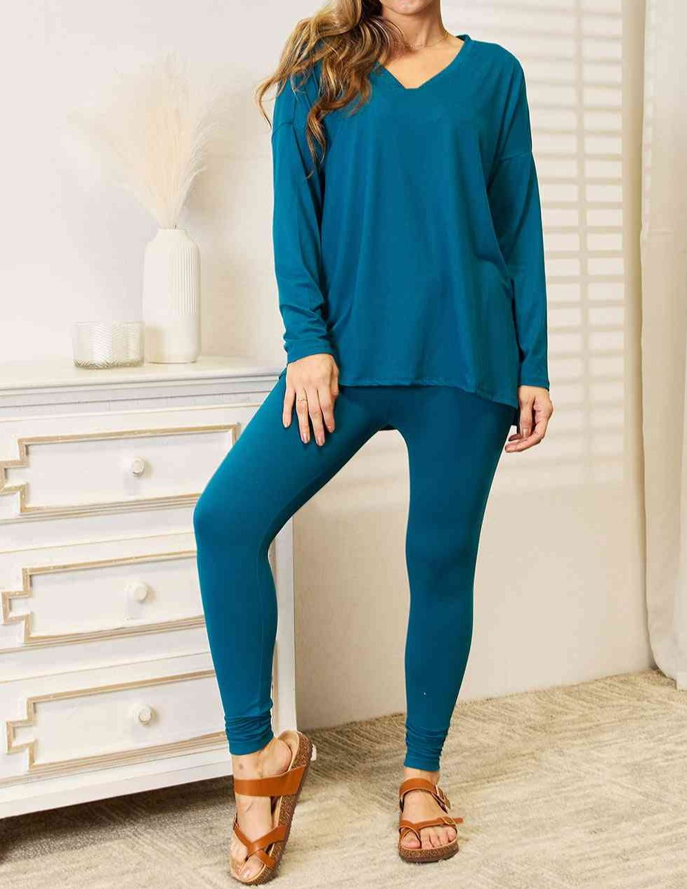 Lazy Days Teal Lounge Set - Cheeky Chic Boutique