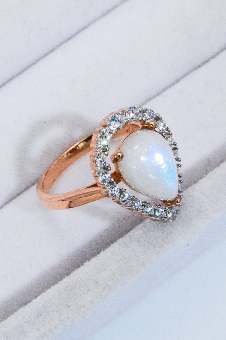 Moonstone Teardrop-Shaped 925 Sterling Silver Ring - Cheeky Chic Boutique