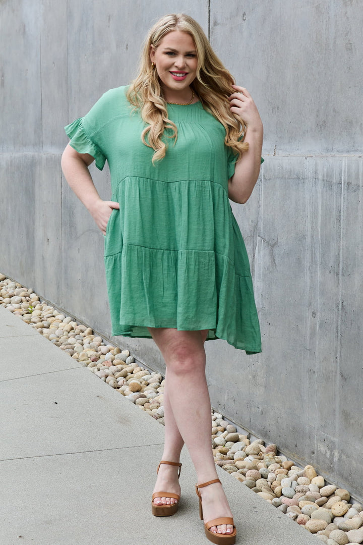 Sweet As Can Be Textured Babydoll Mini Dress - Cheeky Chic Boutique