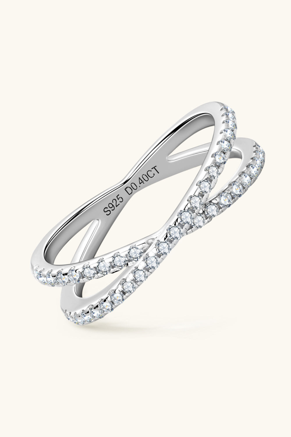 Mary Moissanite 925 Crisscross Ring - Cheeky Chic Boutique