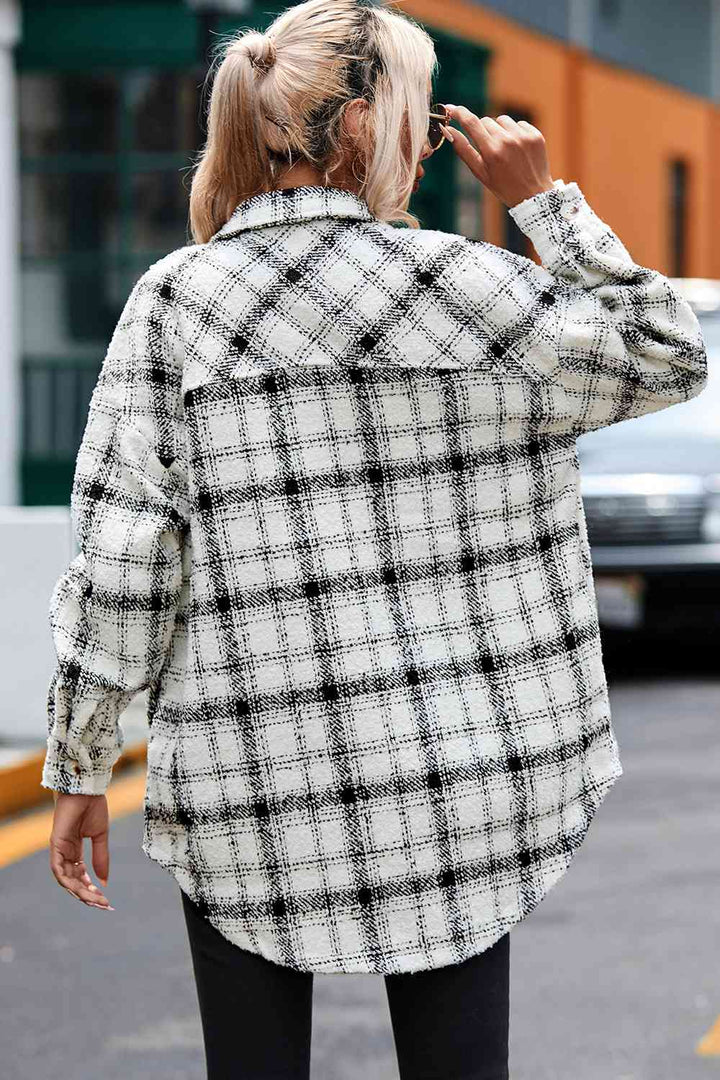 Toasted Marshmallow Plaid Shacket - Cheeky Chic Boutique