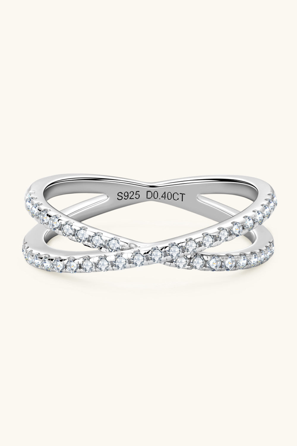 Mary Moissanite 925 Crisscross Ring - Cheeky Chic Boutique