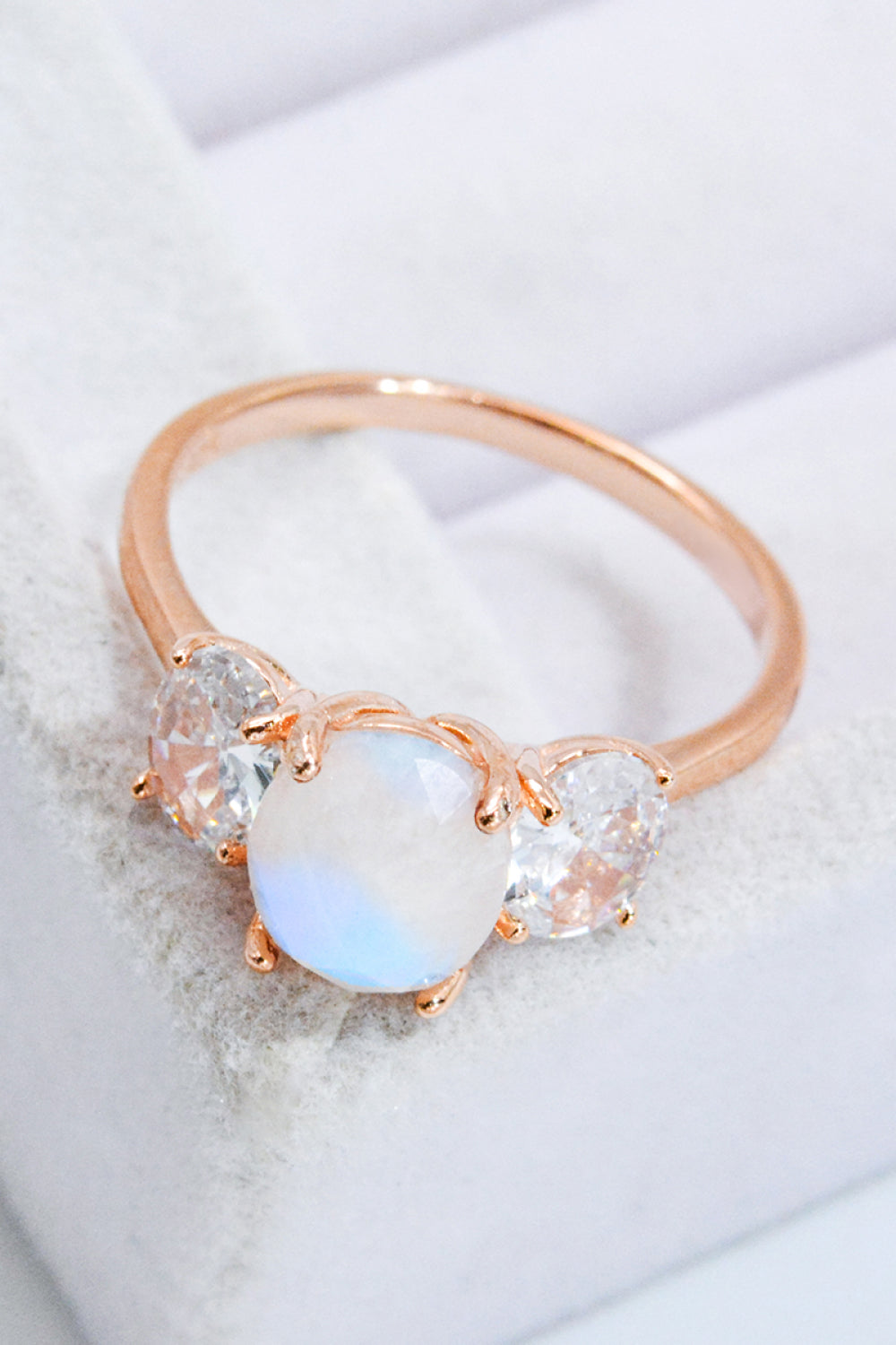 Natural Moonstone and Zircon Ring - Cheeky Chic Boutique
