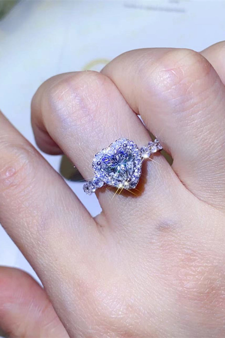 Daniela 1 Carat Moissanite Heart Ring - Cheeky Chic Boutique