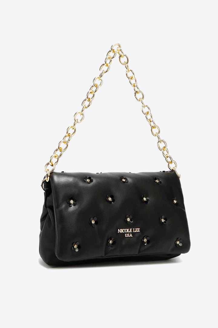 Nicole Lee USA Diamond Flower Messenger Crossbody Bag - Cheeky Chic Boutique