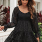 PRE-ORDER Leopard Applique Flounce Sleeve Smocked Tiered Dress - Cheeky Chic Boutique