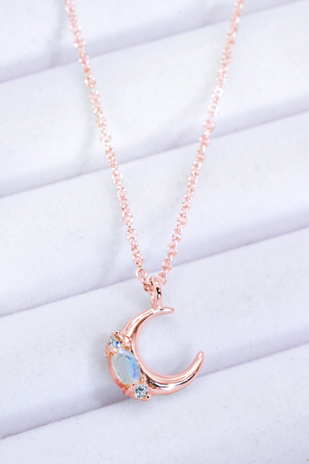 Natural Moonstone Moon Pendant Necklace - Cheeky Chic Boutique