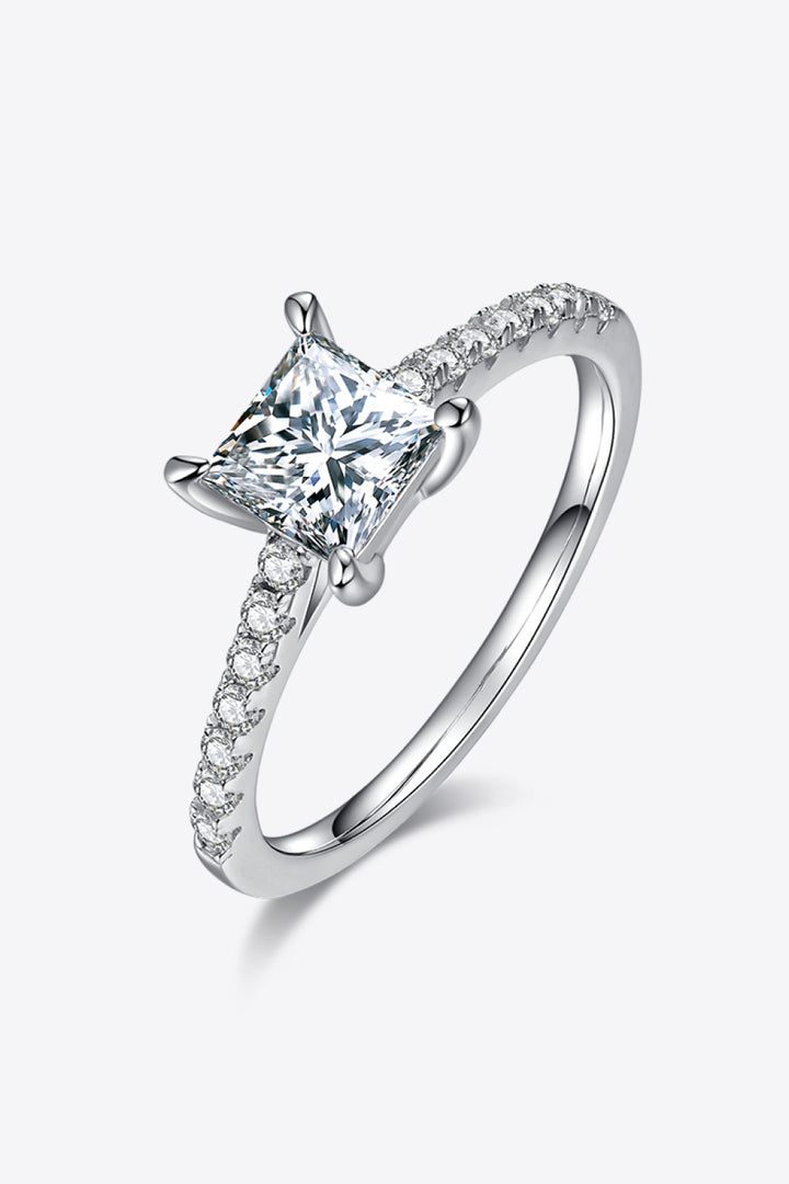 Paris 1.21 Carat Moissanite 925 Sterling Silver Side Stone Ring - Cheeky Chic Boutique