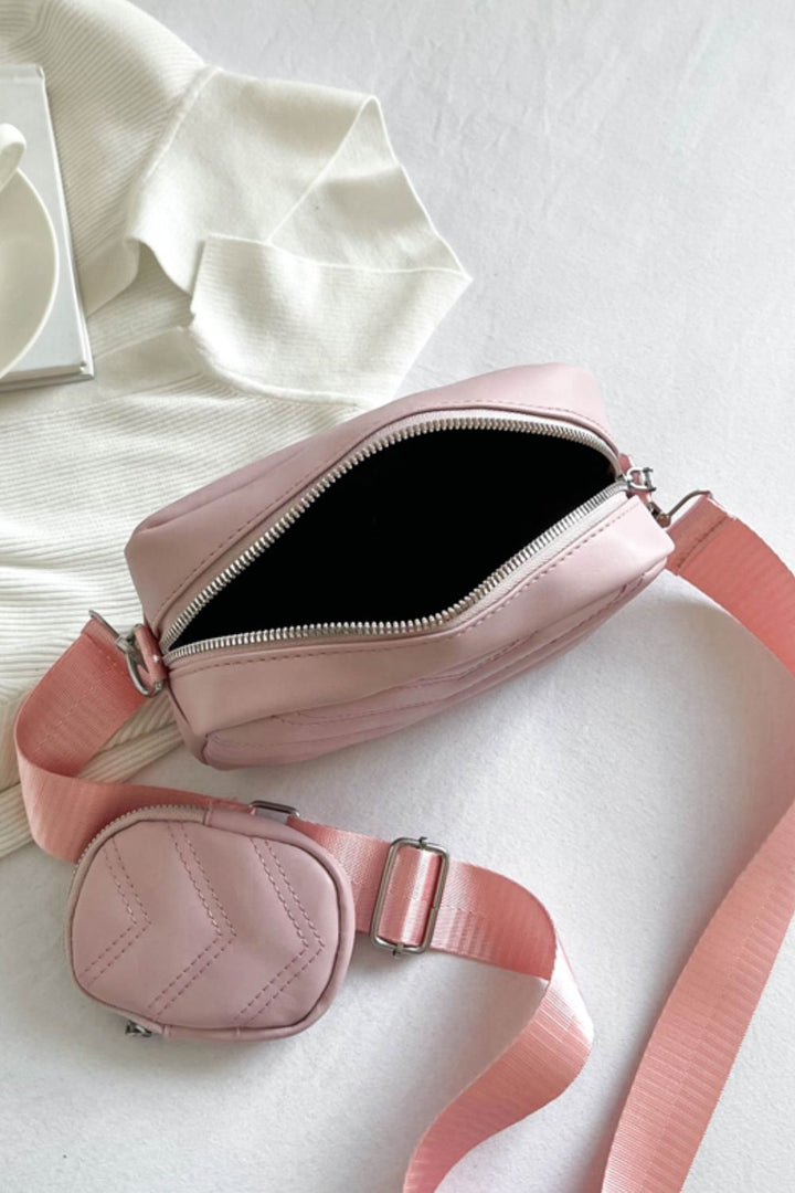 PU Leather Shoulder Bag with Small Purse - Cheeky Chic Boutique