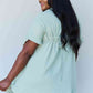 Ninexis Out Of Time Full Size Ruffle Hem Dress with Drawstring Waistband in Light Sage - Cheeky Chic Boutique