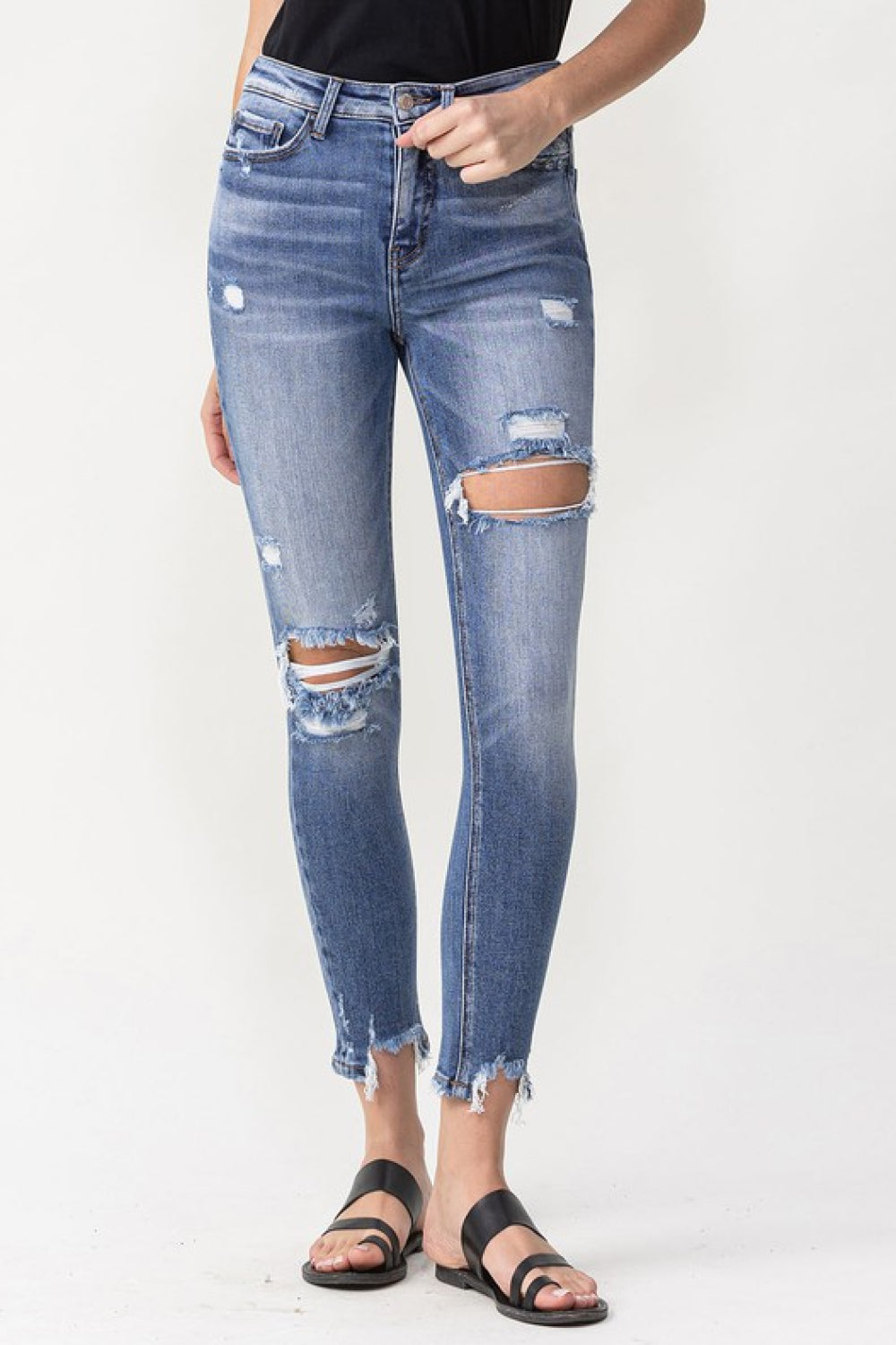 Lovervet Juliana Full Size High Rise Distressed Skinny Jeans - Cheeky Chic Boutique