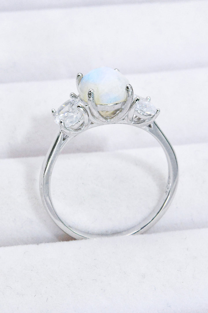 Natural Moonstone and Zircon Ring - Cheeky Chic Boutique