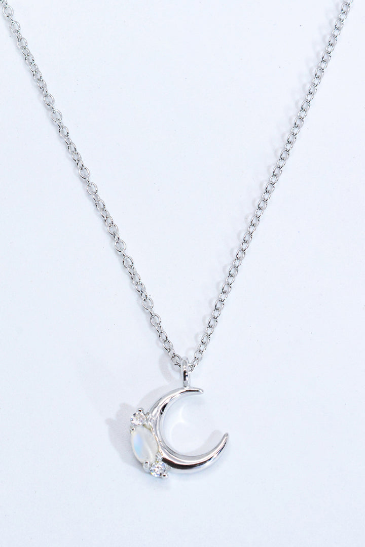 Natural Moonstone Moon Pendant Necklace - Cheeky Chic Boutique