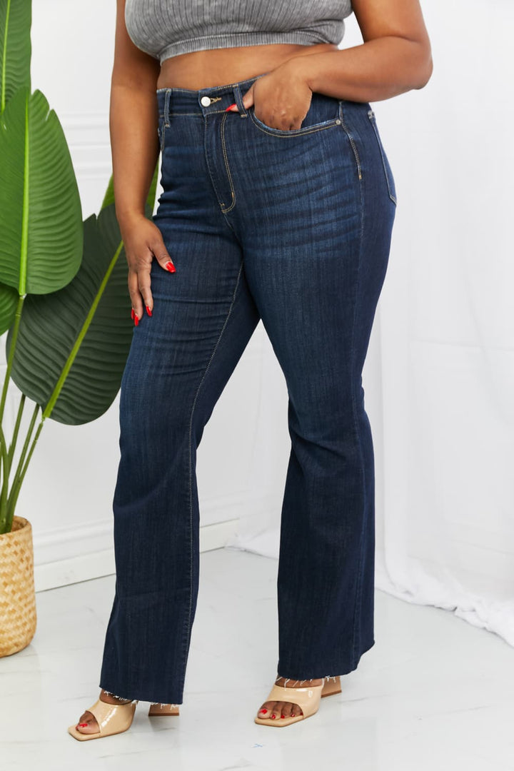 Judy Blue Tiffany Full Size Mid Rise Flare Jeans - Cheeky Chic Boutique