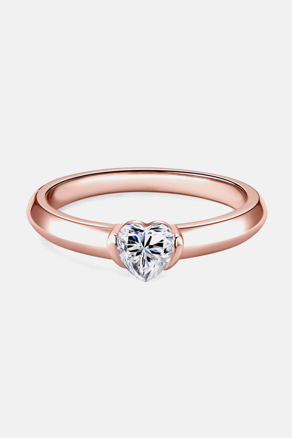 Rory Moissanite 925 Heart Solitaire Ring - Cheeky Chic Boutique