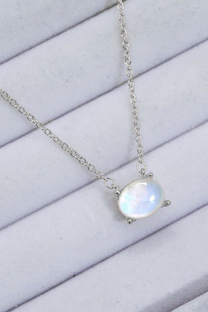 Geometric Moonstone Pendant Necklace - Cheeky Chic Boutique