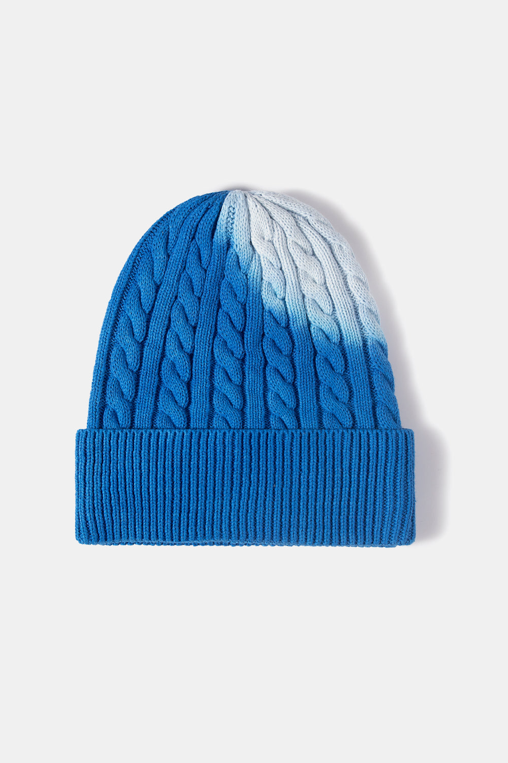 Contrast Tie-Dye Cable-Knit Cuffed Beanie - Cheeky Chic Boutique