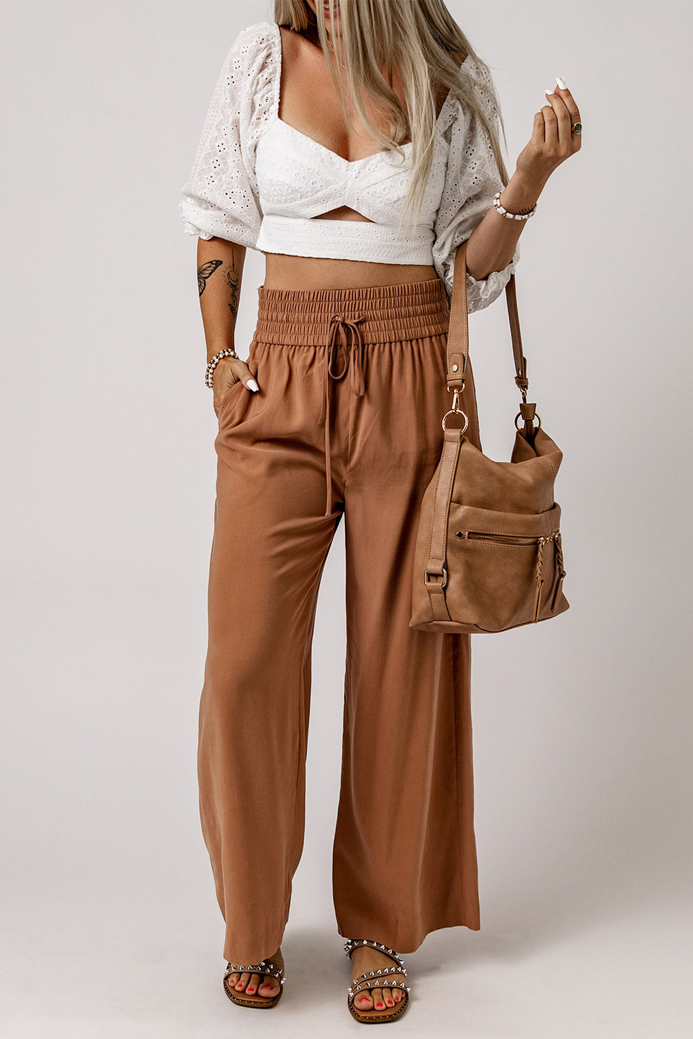 Free Spirit Eyelet Crop Top - Cheeky Chic Boutique