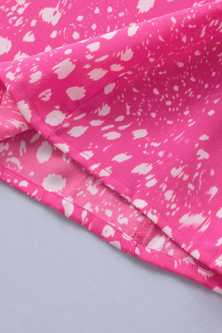Printed V-Neck Butterfly Sleeve Tank - Cheeky Chic Boutique