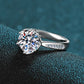 3 Carat Moissanite Rhodium-Plated Side Stone Ring - Cheeky Chic Boutique