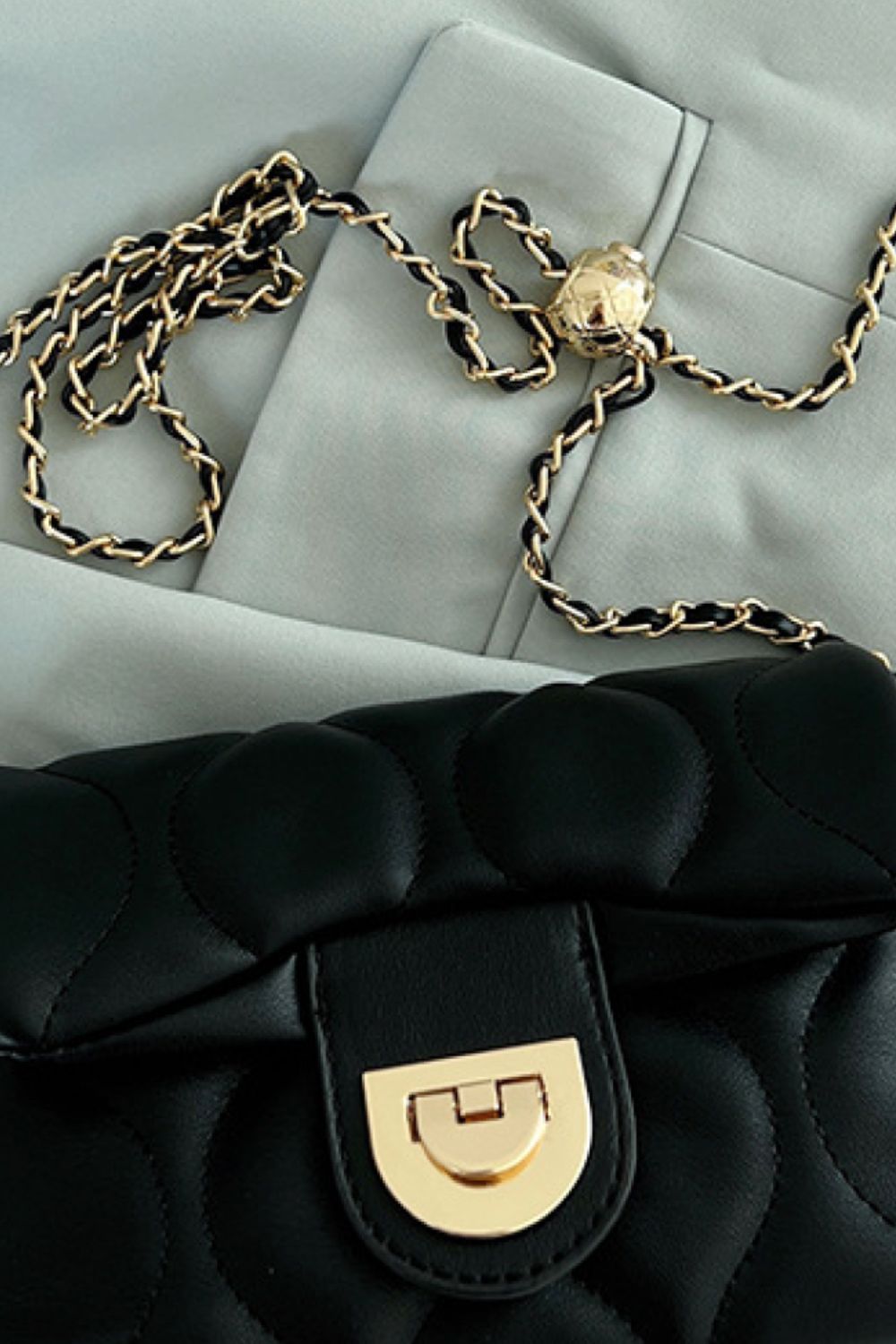 PU Leather Adjustable Chain Crossbody Bag - Cheeky Chic Boutique