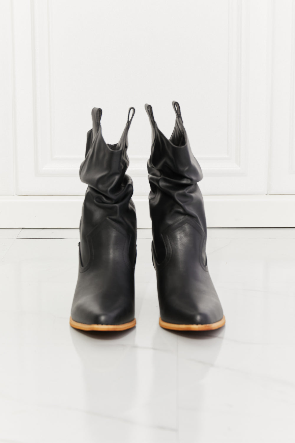 MMShoes Better in Texas Scrunch Cowboy Boots in Black - Cheeky Chic Boutique