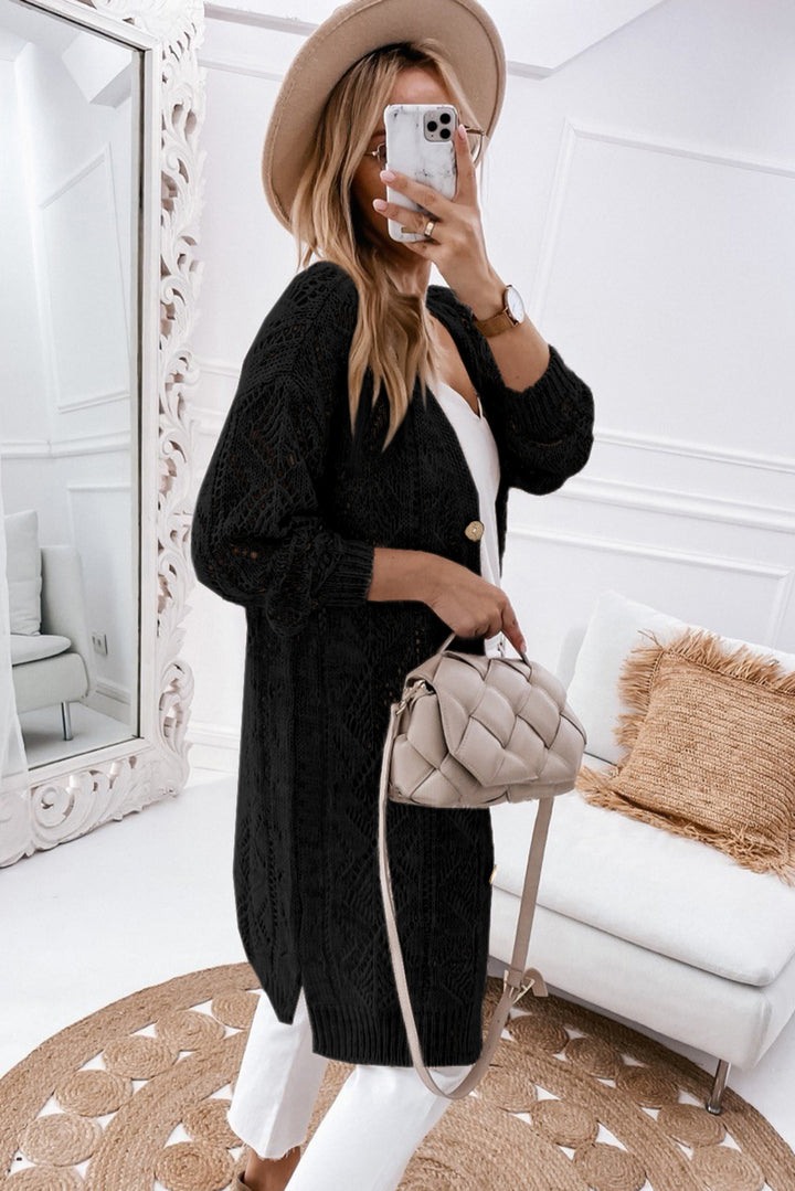 V-Neck Long Sleeve Cardigan - Cheeky Chic Boutique