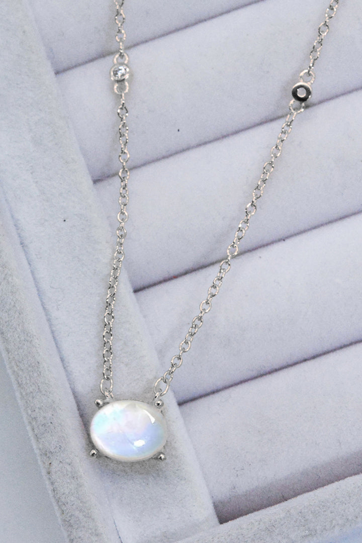 Geometric Moonstone Pendant Necklace - Cheeky Chic Boutique